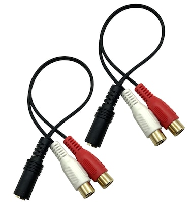 3.5mm to RCA Y Splitter Cable, Dafensoy Gold-Plated 3.5mm (1/8") Stereo Audio Female to 2 RCA Female Audio Y Splitter Connector Adapter Cable, 10 Inch 2-Pack