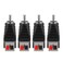 Borsuer RCA to Speaker Wires Adapter, 4Pcs RCA Male to Spring Press Type Terminal Speaker Wire Cable Converter Non-Soldering RCA Speaker Jacks for Speaker Connections