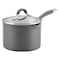 Circulon Radiance Hard-Anodized Nonstick Straining Saucepan, 3-Quart, Gray