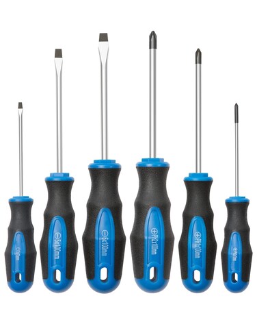 ROTATION 6PCS Magnetic Tip Screwdriver Set, 3 Phillips and 3 Flat, Professional Cushion Grip   6-Piece Hand Tools Set