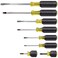 Klein Tools 85078 Screwdriver Set, Made in USA, All-Purpose Screwdriver Kit has 4 Phillips and 4 Flat Head Tips, Non-Slip Cushion Grip, 8-Piece