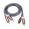 REXUS RCA Extension Audio Cable Dual Male to Dual Male 6 feet(1.8 Meter), RCA 2-Male to 2-Male Stereo Audio Cable Hi-Fi Sound Gold Plated Copper Shell Nylon-Braided(RCA_MM2MM18)