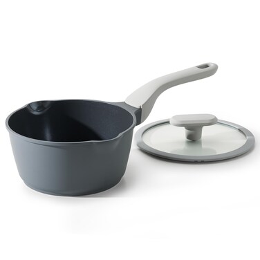 PRICUSIS Nonstick Saucepan with Lid, 2 Quart Ceramic Sauce Pan, Non Toxic Sauce Pot with Pour Spouts for Multipurpose Use, PTFE, PFOA &amp; PFAS Free, Induction Compatible.