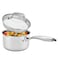Cyrosa 2.5 Quart Saucepan with Strainer Lid, Stainless Steel Sauce Pot, Sauce Pan for Stove Top, Two Side Spouts for Easy Pour, Dishwasher Safe