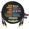 2 Foot RCA Cable Pair - Gotham GAC-4/1 (Black) Star-Quad Audio Interconnect Cable with Amphenol ACPL Black Chrome Body, Gold Plated RCA Connectors - Directional