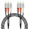 Audio Video RCA Cable (1.5m/59Inch), 3RCA to 3RCA Composite AV Cable, 3RCA Cable Audio Video Composite Male to Male DVD Cable Compatible with Set-Top Box, Speaker, Amplifier, DVD Player and More