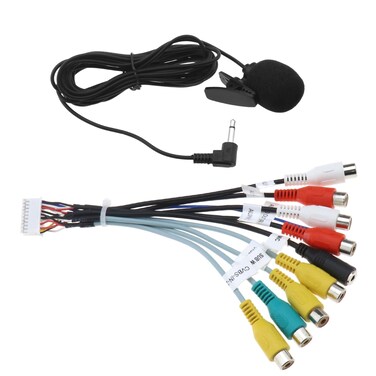 Micro Traders RCA Wiring Harness 20 Pin RCA Adapter Cable Car Stereo RCA Output Input Cable Extension Cable Car Accessories 18.5cm/7.28inch PVC