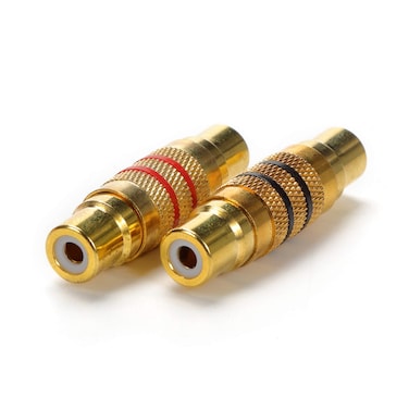 TLS.eagle RCA Female to RCA Female Interconnect Coupler Adapter Gold Plated Housing for Mixer Amplifiers Cable Link Pack of 2