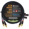 4 Foot RCA Cable Pair - Gotham GAC-4/1 (Black) Star-Quad Audio Interconnect Cable with Amphenol ACPL Black Chrome Body, Gold Plated RCA Connectors - Directional