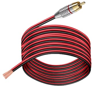 ukiism (14AWG 6.6FT RCA to Speaker Bare Wire Cable, Heavy 14 Gauge Speaker Bare Wire Cables to RCA Plugs Adapter Repair Speaker Cord for Speakers Amplifier TV Subwoofer