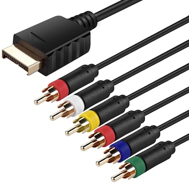 Y.D.F PlayStation 1/2/3 (PS1/PS2/PS3) Ypbpr Component + RCA Compsite Video Cable &iuml;&frac14;&circ;2 in 1, Ypbpr Component Only for PS2/PS3 Multi Premium Soft (6 Feet)
