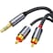 TIEDXIOY RCA to 3.5mm Aux Cable Braided, 4FT 3.5mm to 2 RCA Audio Cable, Audio Aux to RCA Adapter Cable for Speaker, Subwoofer, 1/8 to RCA Stereo Audio Cord