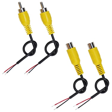 KSOPUERT 4Packs Speaker Wire RCA/AV Audio Both Male &amp; Female Plug Jack Connector Adapter to Bare 24AWG 6inch Wire Open End Pigtail Audio Video Lotus Plug Repair Cable