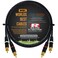 WORLDS BEST CABLES 5 Foot - RCA Cable Pair Custom Made Made Using Van Damme Pro Grade Classic XKE Instrument (Jet Black) Wire &amp; Neutrik-Rean NYS Gold RCA Connectors