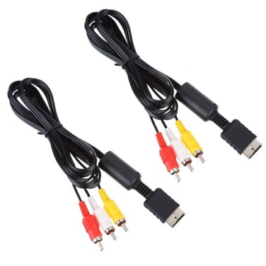 2Pack Audio Video RCA Cable - Game Console Composite Accessories Connection Cord AV for PS1 PS2 PS3, 6FT