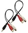 Dafensoy RCA Male to 2 RCA Female Stereo Audio Adapter Y Splitter Cables 2-pack Used for Audio Equipment Such as Speakers, TVs, VCRs, DVDs, Etc (RCA M/2 RCA F)
