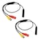 OTOTEC 2PCS Rear View Camera Adapter Cable 4-Pin Male to CVBS RCA Female Video Wiring Loom Cable Length 55.5cm Camera Signal Harness