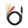GANPUB 1Pc Black 5ft Long Mini 3.5mm 4-din AV Plug Male to 3 RCA AV Male A/V TV Audio Video Cable Cord Lead for Sony Handycam Camcorder DCR-TRV240 DCR-TRV140 DCR-TRV130 DCR-TRV120 e, Accessories