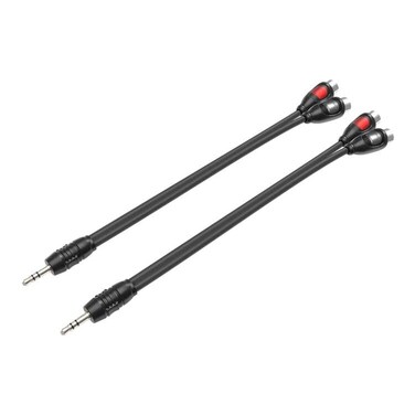 ROCKRIX 8 inch 3.5mm Male to 2 Female RCA Adapter Audio Stereo RCA Y Splitter Cable Cord for Smartphones, MP3, Tablets, Speakers (2 Pack)