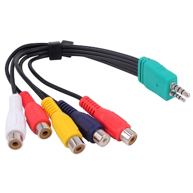 Yeworth Replacement for Samsung TV Component Adapter, 0.3m 3.5mm Male 2.5mm Male to 5RCA Female Plug Audio Video AV Adapter Cable Cord Compatible Samsung LED LCD TV BN39-01154W