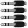 CESS 6.35mm 1/4 Inch Stereo TRS Male Plug to RCA Female Jack Silver Adapter Connectors - 6.35mm Stereo Male to RCA Female (4 Pack)