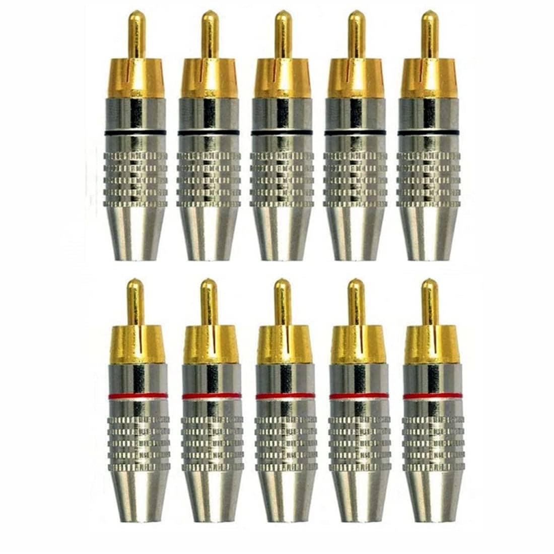 جي دي كيو إل سي إن إكس بي Gdqlcnxb Rca Male Adapter Audio Coaxial Cable Solderless Connector Adapter Plated