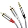 Liaoan 3.5mm to 2RCA Stereo Adapter Cables, 3.5mm to 2RCA Audio Cables, Suitable for TV, Computer, Mobile Phone, MP3 Player, Speaker, car Radio, Tablet, Amplifier, Speaker, etc.