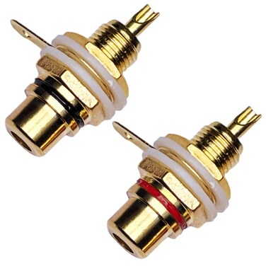 Cess RCA Socket Chassis Panel Mount, 10 Pack, Gold Plated, 29 x 23 x 15mm