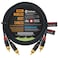 8 Foot RCA Cable Pair - Gotham GAC-4/1 (Black) Star-Quad Audio Interconnect Cable with Amphenol ACPL Black Chrome Body, Gold Plated RCA Connectors - Directional