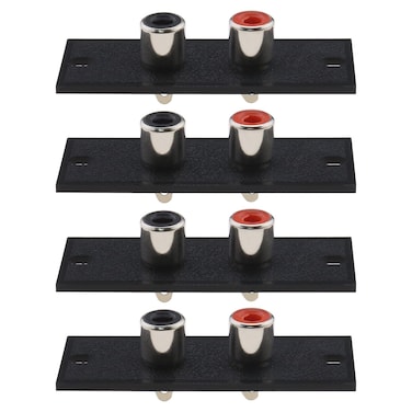 eMagTech 4PCS RCA Connector 2 Way RCA Terminal Wall Panel Plate Input Phono Chassis Socket AV Audio Connector Home Audio Accessories