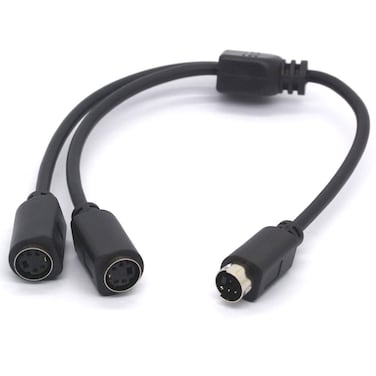 PIIHUSW SVHS Cable S-Video Cable Splitter 4 pin Mini DIN Adapter Split a SVHS Video Signal - Male to 2 Female 2 Way Y-Splitter for TVs, VCRs, DVD