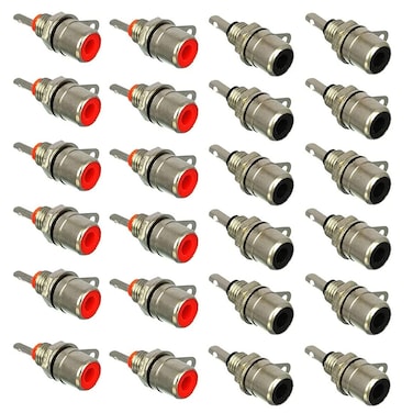 bnafes RCA Female Socket Connector, Chassis Panel Mount Adapter for Amplifier Audio Terminal RCA Plug (24-Pack)