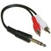 QualConnect 1/4 inch Stereo to Dual RCA Adapter, 1/4 Stereo Male to Dual RCA Male, 6 inch