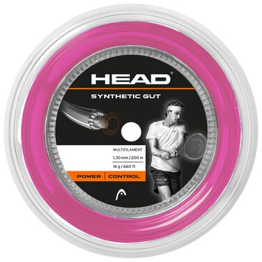 HEAD Synthetic Gut Tennis String Reel, 16 Gauge, Pink, 660 Foot Length