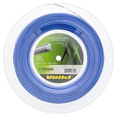 Volkl V-Torque   Tennis Racquet String   Spin &amp; Feel   Co-Polymer String (Dark Blue, 16, Reel)
