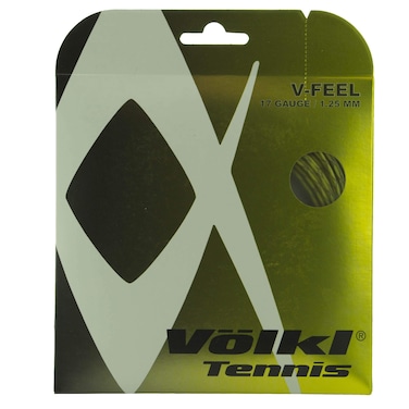 V&Atilde;&para;lkl V-Feel Tennis String Set-17G-Black/Silver Spiral