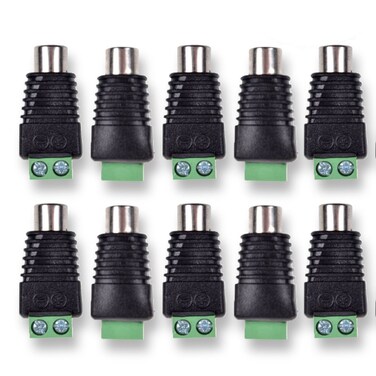 Besmelody 10-Pack RCA Female Plug to AV Screw Terminal Audio/Video Connector Adapter