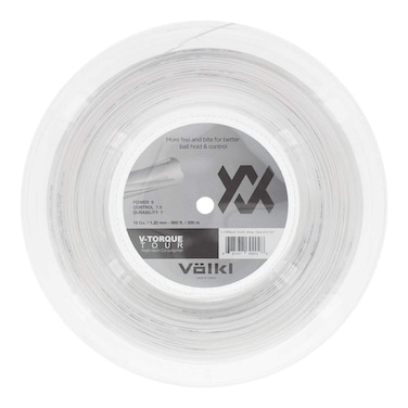 Volkl V-Torque Tour   Tennis Racquet String   Great Feel, Spin and Control   Co-Polymer String (White, 17, Reel)