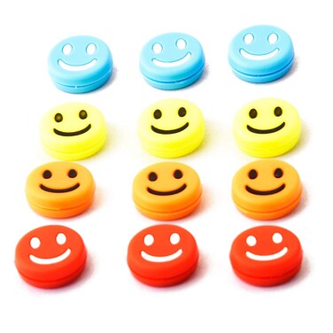 POWERTI Tennis Vibration Dampener-Set of 12-Shock Absorber for Tennis Strings,Premium-Durable &amp; Long-Lasting(Yellow,Blue,Orange and Red)