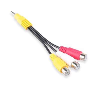 Conwork 3.5mm Stereo Male to 3 RCA Female Splitter Extension Cable for Audio Video AUX Port - 6 inch Long
