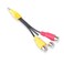 Conwork 3.5mm Stereo Male to 3 RCA Female Splitter Extension Cable for Audio Video AUX Port - 6 inch Long