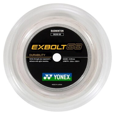 Yonex BG Exbolt 68 Badminton String Reel (White) - 200m