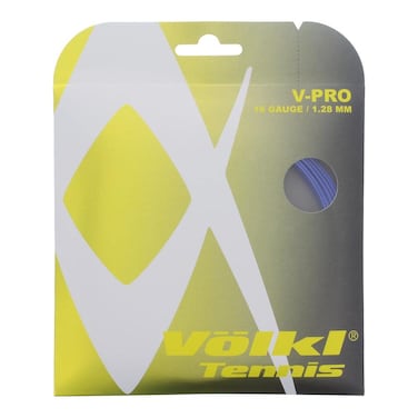Volkl V-Pro   Tennis Racquet String   Durability &amp; Firm Feel   Smooth Co-Polymer String (Blue, 18, Set)