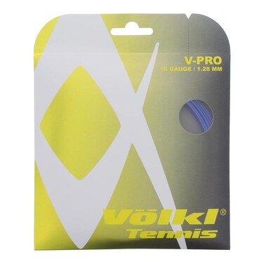 Volkl V-Pro   Tennis Racquet String   Durability &amp; Firm Feel   Smooth Co-Polymer String (Blue, 16, Set)