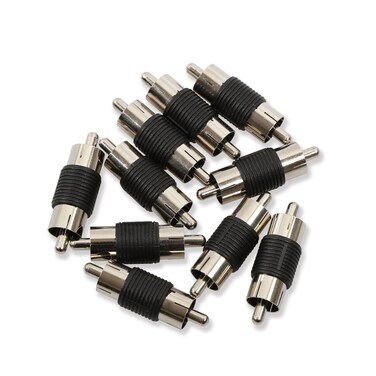 ELECTOP 10 Pack Audio Video Nickel RCA Male to Male RCA Coupler Adapter Connector, for Phono,Speaker,RCA Cable,Amplifier