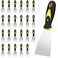 SHEUTSAN 24pcs 3 Inch Putty Spatula Knife, Stainless Steel Spackle Knives with Plastic Handle, Metal Putty Scraper for Drywall Finishing, Wallpaper