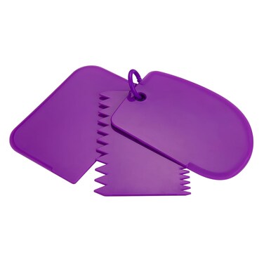 Harniruco Plastic Scraper, Three Piece Spackle Tool Set. Versatile, Can be Used for Spackle and Caulk Adhesives, Fibreglass Resins, Putty, Etc. Reusable and Portable