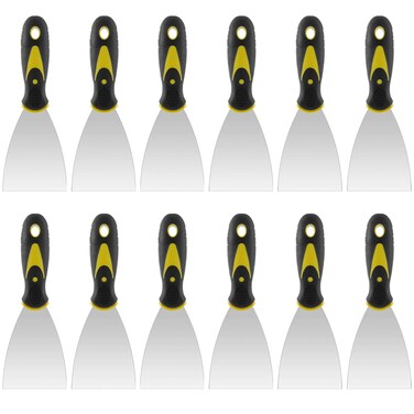 ZEONHAK 12 PCS 3 Inches Putty Knife, Heavy Duty Putty Knife Scraper, Spackle Knife for Drywall Finishing, Plaster Scraping, Patching and Painting, Decals, and Wallpaper
