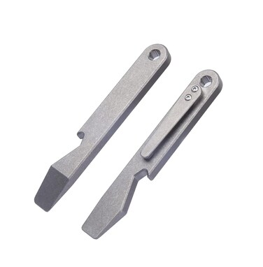 AXUYU Titanium Pry Bar, Outdoor Multi-functional Pry Bar EDC Tools,Mini Pry Bar with Crowbar, Bottle Opener, Pocket Clip and Keychain Function