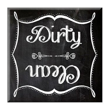 Dishwasher Magnet Clean Dirty Sign, Strong Clean and Dirty Magnet for Dishwasher (Chalkboard Style Design)